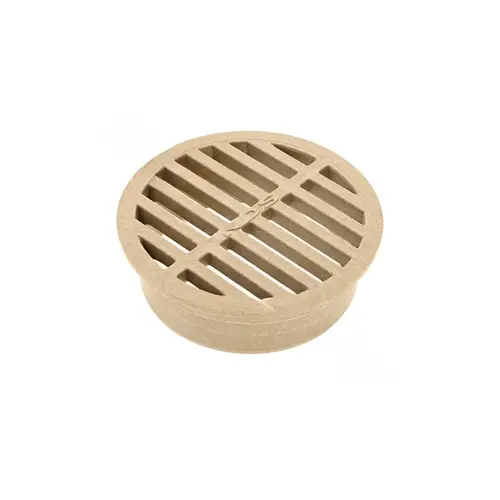 4" Sand Plastic Round Grate, Connects To 4" Drain Pipes And Fittings