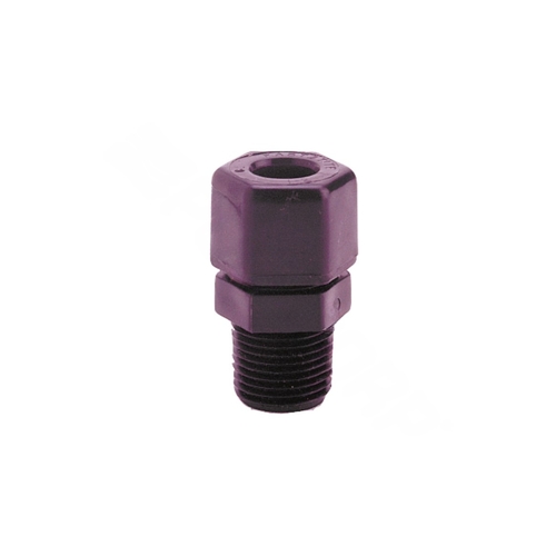 1/2" X 3/8" Black Polypropylene Connector - Tube X Male Npt