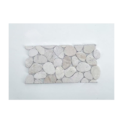 6" X 11 3/4" River Rocks Cobble Pebble Waterline Tile Beige