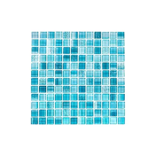 1" X 1" Cocktails Light Blue Tiffany Tile