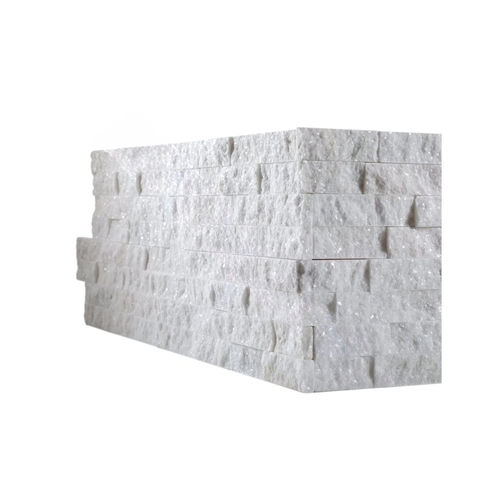 6" X 23 5/8" Ledger Panel Split Face Corner Tile White