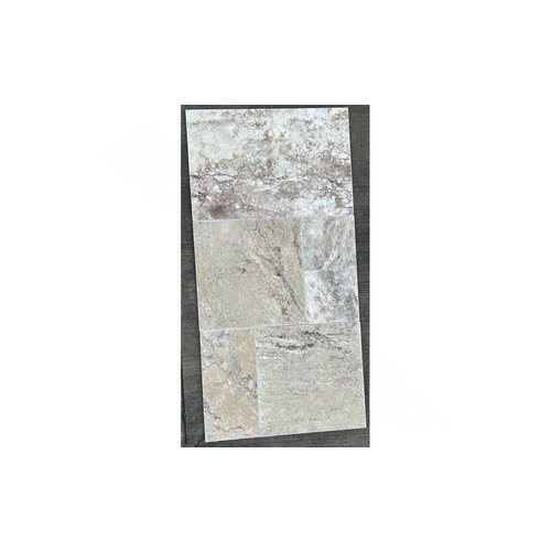 1.2cm X French Pattern Travertine Platinum Gray