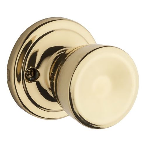 Abbey Knob Interior Single Cylinder Handleset Trim, Bright Polished Brass