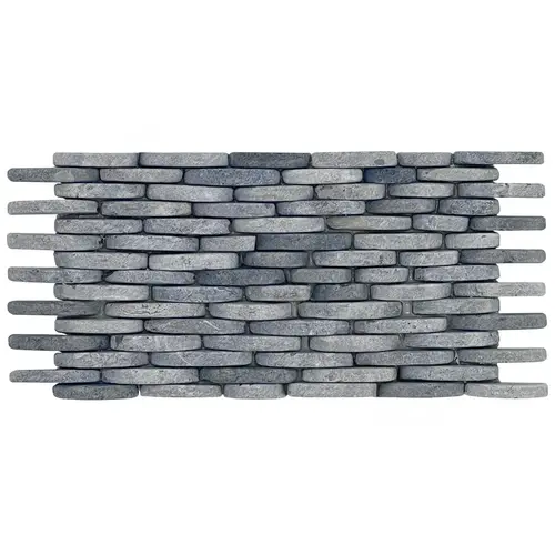 5 7/8" X 11 5/8" Vertical Stacked Cobble Grey Gray