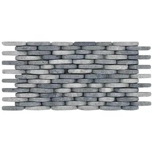 5 7/8" X 11 5/8" River Rocks Tile Mixed Stacked Gray