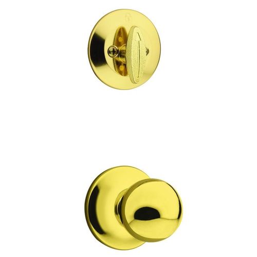 Polo Knob Interior Single Cylinder Handleset Trim, Bright Polished Brass