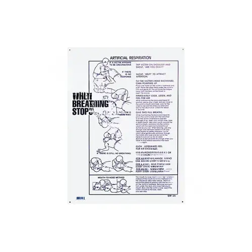 Vertical Artificial Respiration Safety Sign