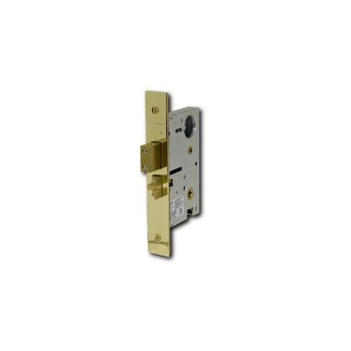 Right Hand Lever Strength Entry / Storeroom Lever by Lever 2-1/2" Backset Mortise Lock Body Unlacquered Brass Finish