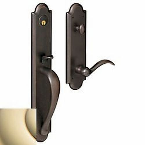 Left Hand Lever Entry Boulder Full Escutcheon Emergency Egress Handleset Lifetime Brass Finish