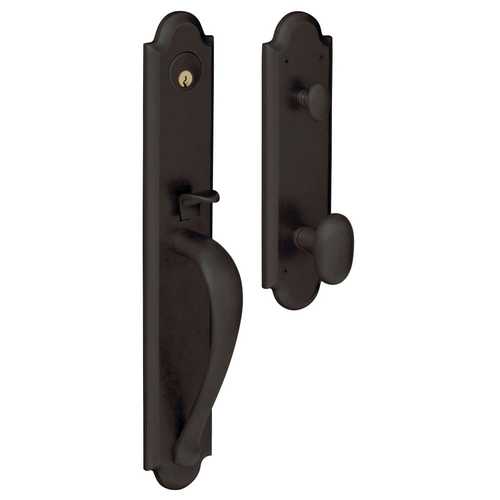 Knob Full Dummy Boulder Full Escutcheon Handleset Oil Rubbed Bronze Finish