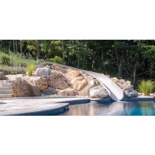 23' Gray Right Turn River Run Pool Slide