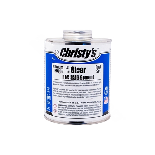 Christy's RH-MCLV-HP-24 Medium Body Clear Pvc Cement 8 Oz