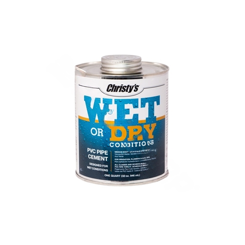 Christy's RH-WET-HP-24 Wet Or Dry Conditions Medium Body Pvc Cement 8 Oz