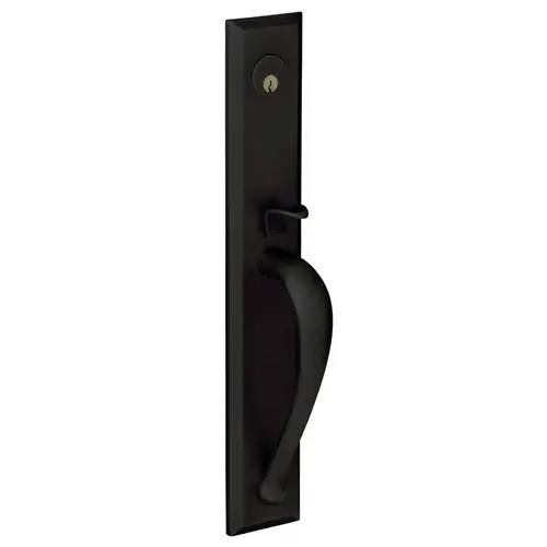 Right Hand Lever Full Dummy Cody Full Escutcheon Handleset Satin Black Finish