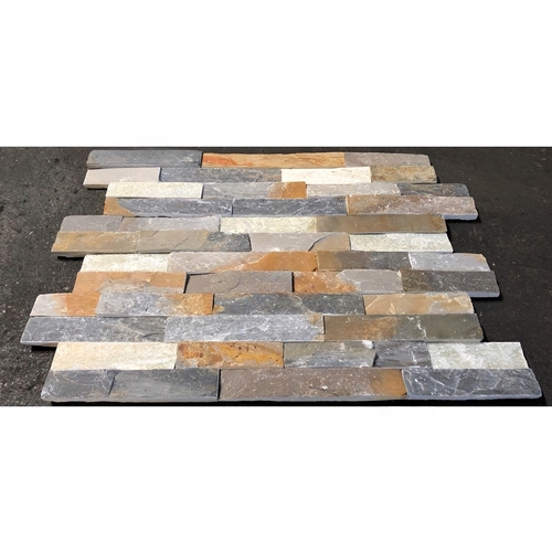 6" X 18" Split Face Ledger Stone Corner Tropical Gold