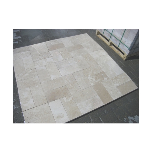 3cm 16" X 24" Travertine Tumbled Paver Ivory Light