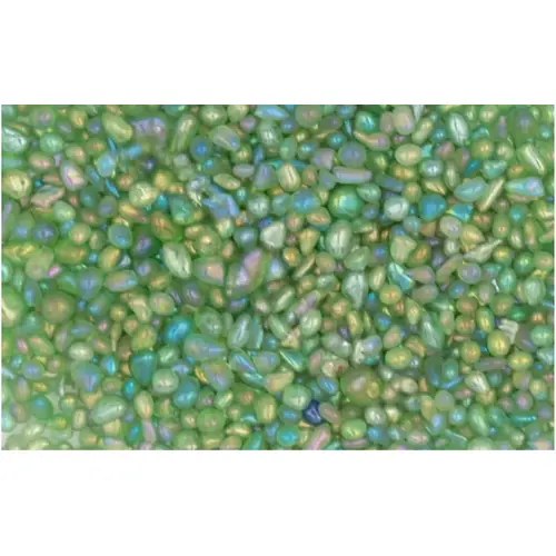 50 Lb 2 - 4 Mm Iridescent Jelly Bean Glass Beads Green