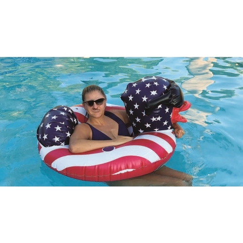 GAME 51504-4PK-01 45 X 41 X 25 Stars And Stripes Adult Derby Duck Inflatable Ring Float