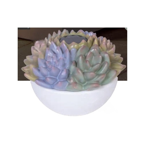 GAME 81104-4PK-01 7" Solar Garden Patioglo Waterproof Lighted Succulent Decor