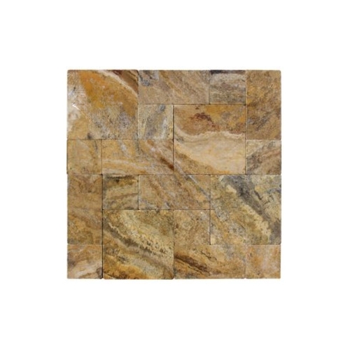 3cm Roman Pattern Tumbled Travertine Paver Cordoba Cream