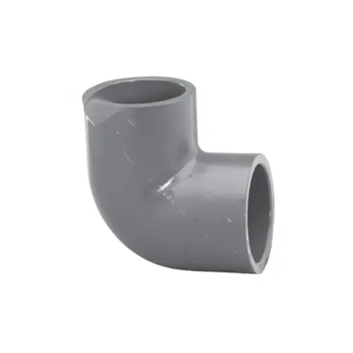 Pipe Elbow, 2 in, Slip, 90 deg Angle, PVC, SCH 80 Schedule Gray