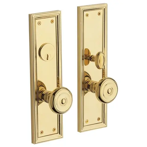 Nashville Double Cylinder Entry Mortise Trim Lifetime Brass Finish