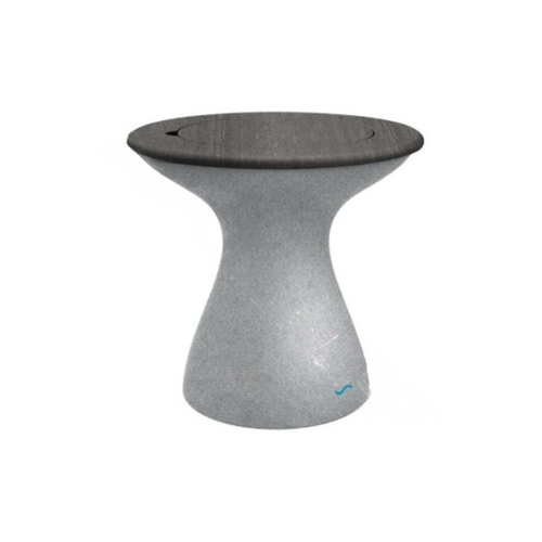 Fog Lid Granite Gray Base Autograph Tall Ice Bin Side Table