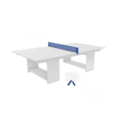 White Ping Pong Table With Navy Net