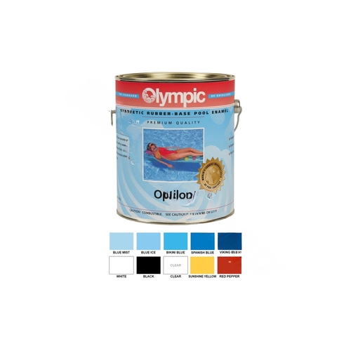 OLYMPIC POOL ACCESSORIES 580/5G 5 Gallon White Optilon Synthetic Rubber Base Pool Enamel