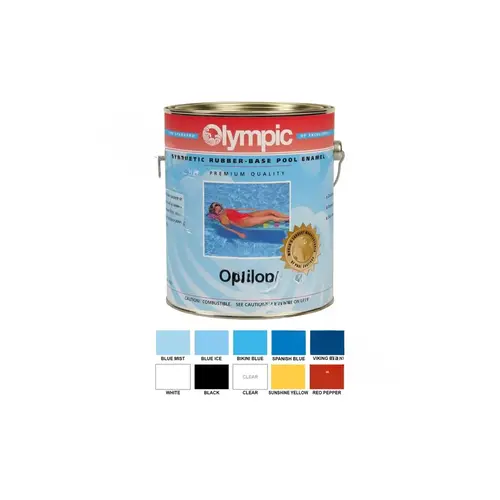 5 Gallon White Optilon Synthetic Rubber Base Pool Enamel