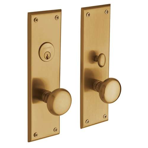 Baltimore Single Cylinder Entry Mortise Trim Vintage Brass Finish