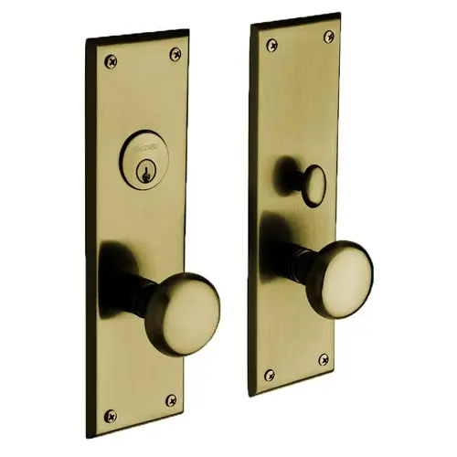 Baltimore Single Cylinder Entry Mortise Trim Satin Brass With Brown Finish