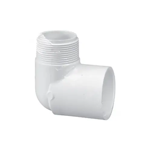 1.5" Mpt X Slip Sch40 Pvc 90 Degree Street Elbow White