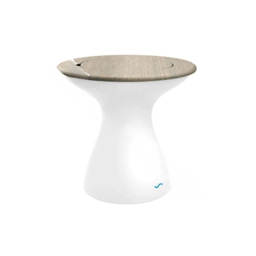 Wheat Lid White Base Autograph Tall Ice Bin Side Table