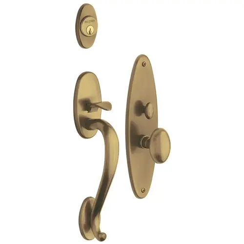 Lexington Single Cylinder Entry Mortise Trim Satin Brass With Brown Finish