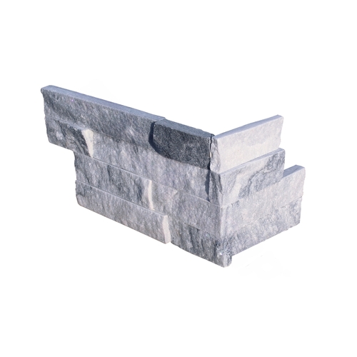 1 To 2cm 6" X 16" Ledgerstone Corner Gray Marble