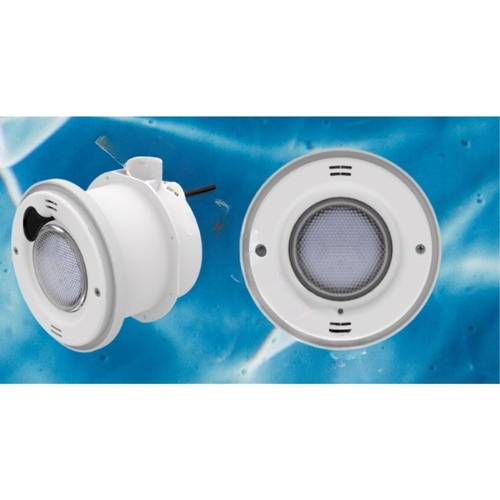 White Lite Star Led Pool Light With Niche And Gray Trim Ring 12v 9w