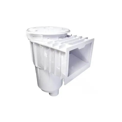 Gunite Skimmer with Standard Basket, White Body, White Cover/ Collar, 2" Socket