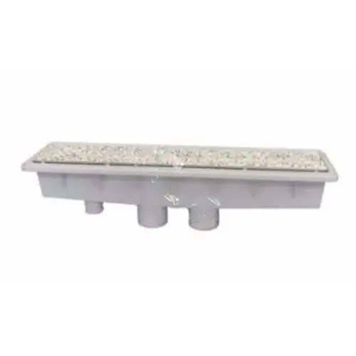 Avsc Light Gray Phx Pebble Top Dual Inlet Top Channel Drain