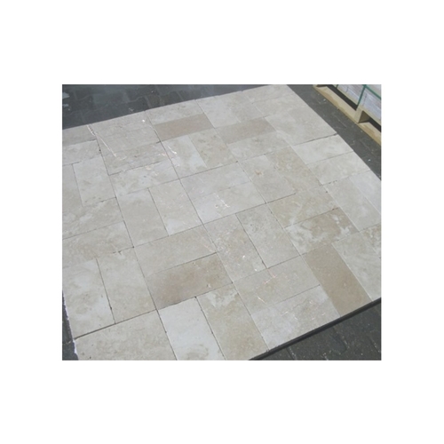 16" X 24" 3cm Travertine Tumbled Paver Ivory Light