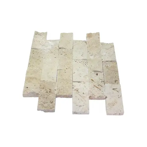 2 X 4 Split Face Travertine Mosaic Ivory