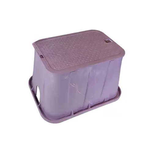 14" X 19" Rectangular Purple Corrugated Box With Overlapping Bolt-down Lid