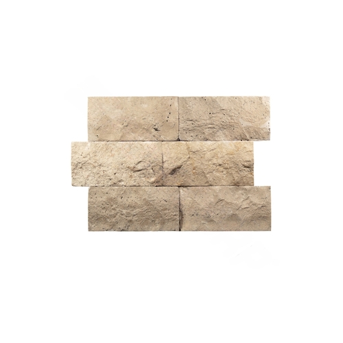 4" X 8" Split Face Travertine Ledger Panel Nebula