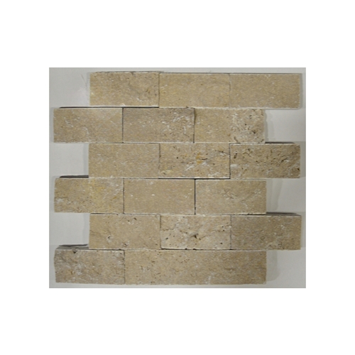 2 X 4 Split Face Travertine Mosaic Noce