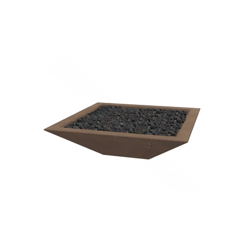 24" X 7" Charcoal Brown Gfrc Oblique Series Fire Bowl