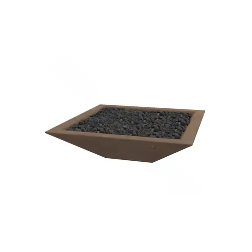 Design Cast OSFB2407-CHARCOALBROWN 24" X 7" Charcoal Brown Gfrc Oblique Series Fire Bowl