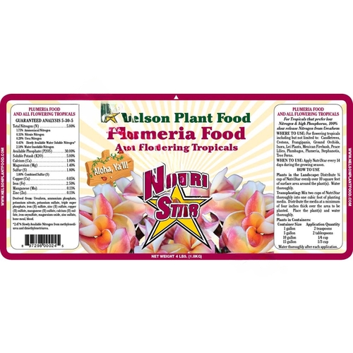 Nutri Star Plumeria 15 Nelson 5-30-5 Plumeria Food 15#