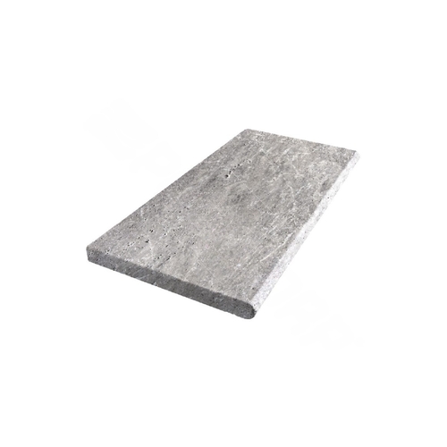 12" X 24" Silver Vogue Fine Picked Marble Bullnose Coping