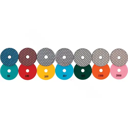 4" X 5/8" 50 Grit Hexagon Dry Polishing Pad