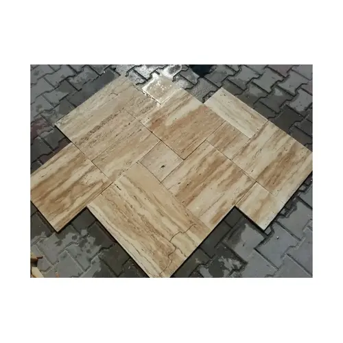 3cm Travonya French Pattern Tumbled Paver Sahara Desert